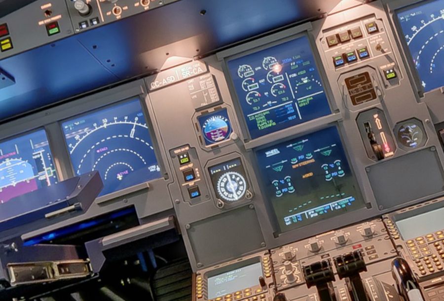 Airbus A-320 glass cockpit instrument panel built by HSIT
