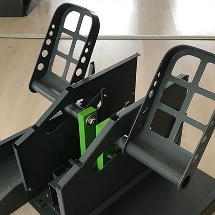 Simulator rudder pedal assembly