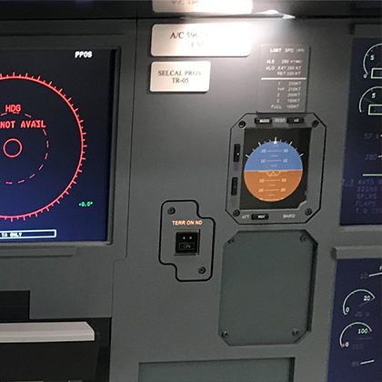 Glass cockpit navigation display and standby instruments